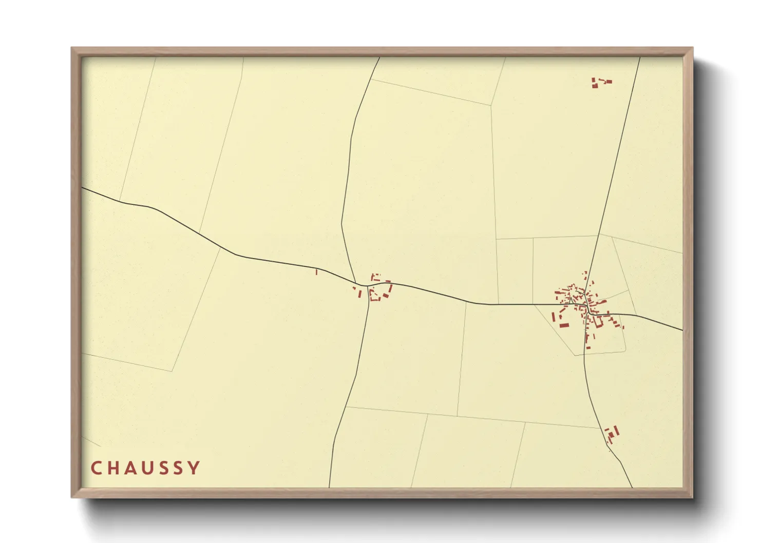 Une affiche de carte sur Chaussy