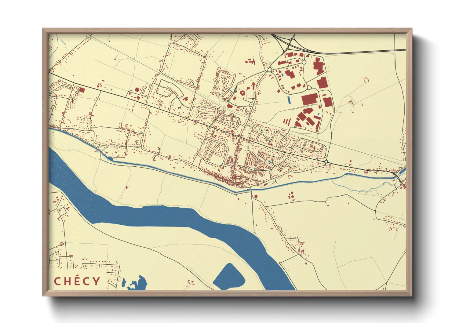 Une affiche de carte sur Chécy