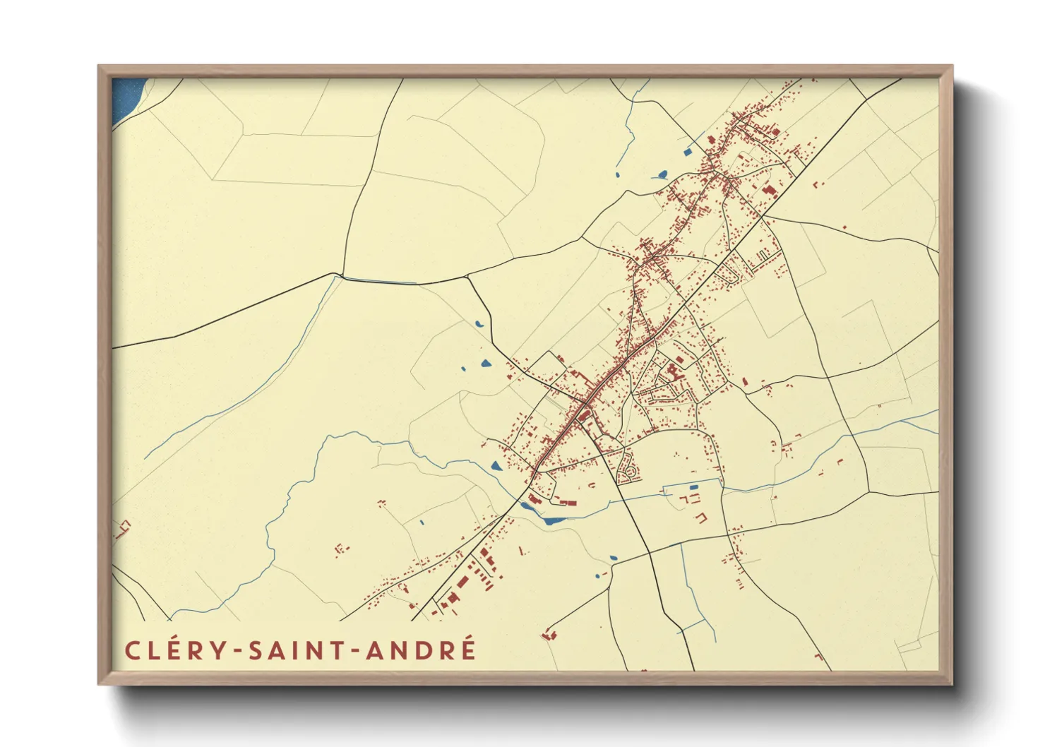 Une affiche de carte sur Cléry-Saint-André