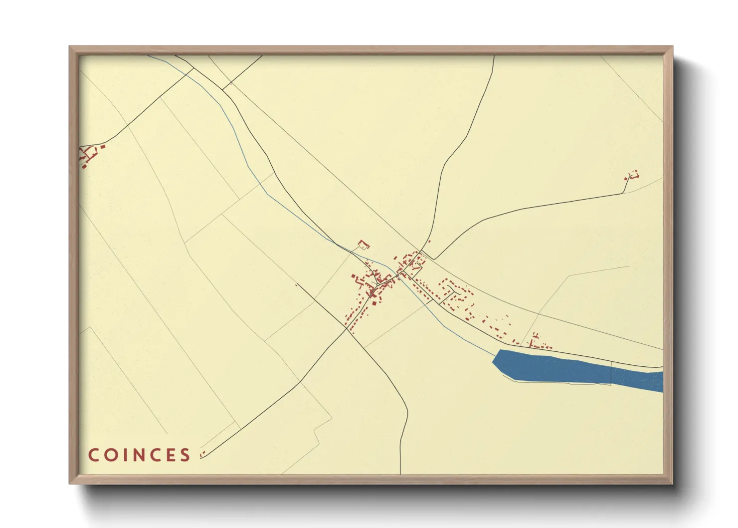 Une affiche de carte sur Coinces