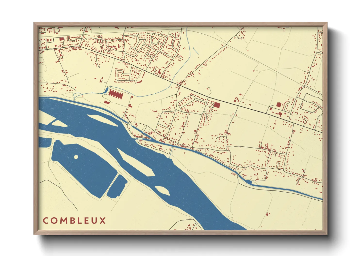 Une affiche de carte sur Combleux