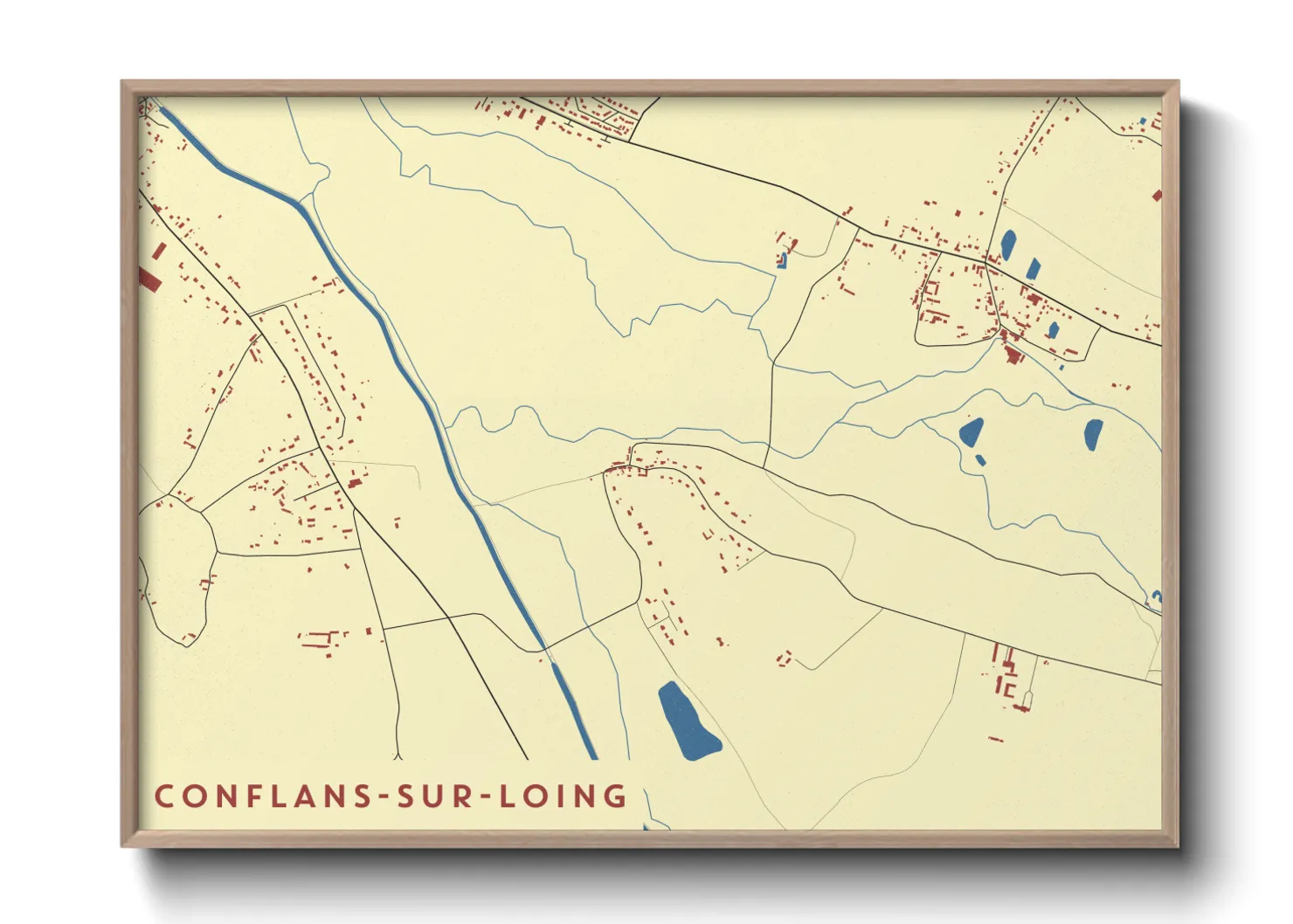 Une affiche de carte sur Conflans-sur-Loing