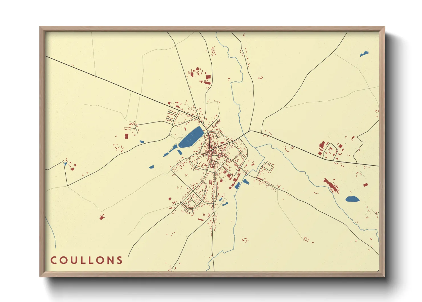 Une affiche de carte sur Coullons