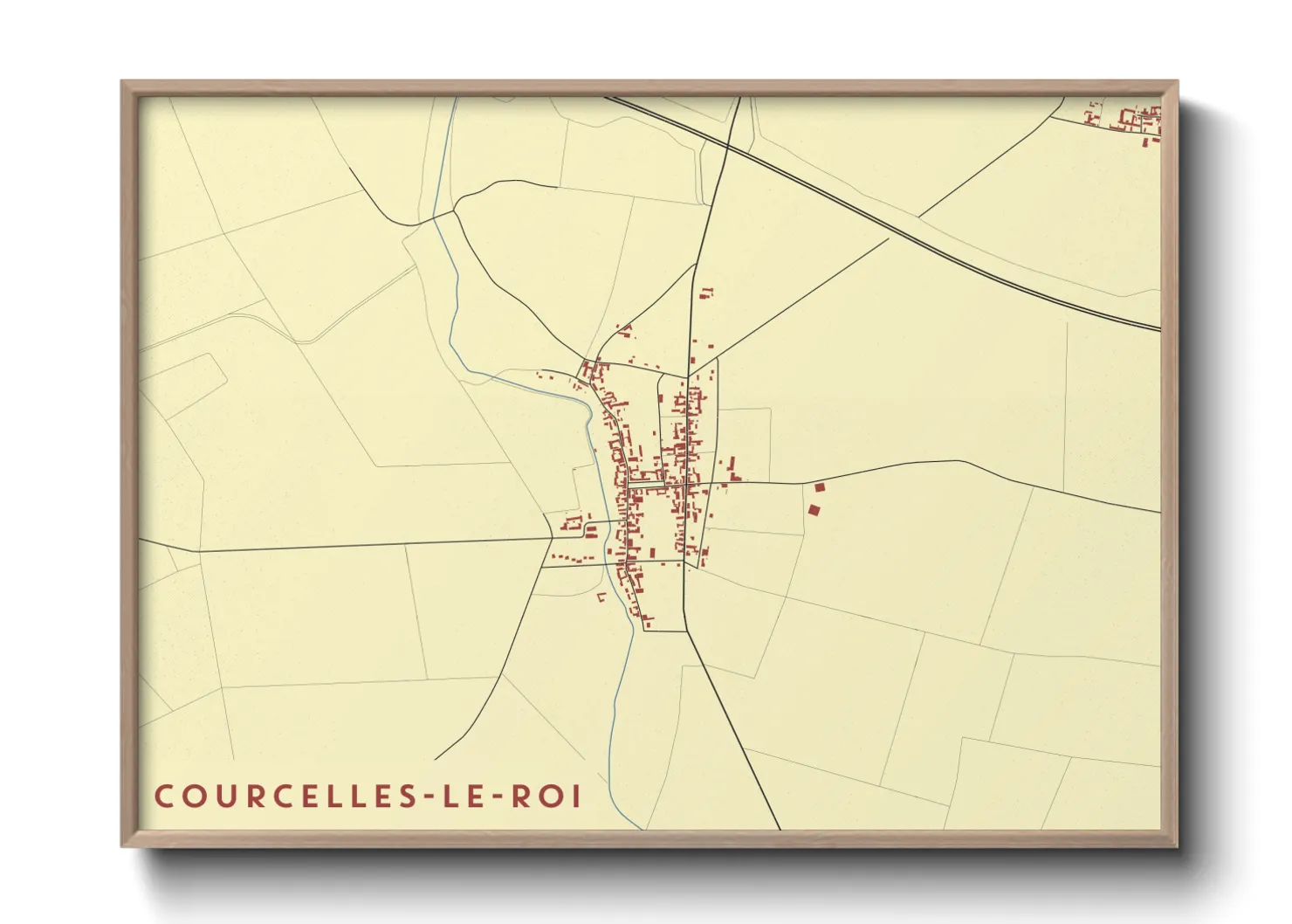 Une affiche de carte sur Courcelles-Le-Roi