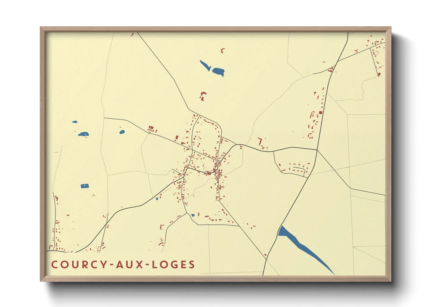 Une affiche de carte sur Courcy-aux-Loges