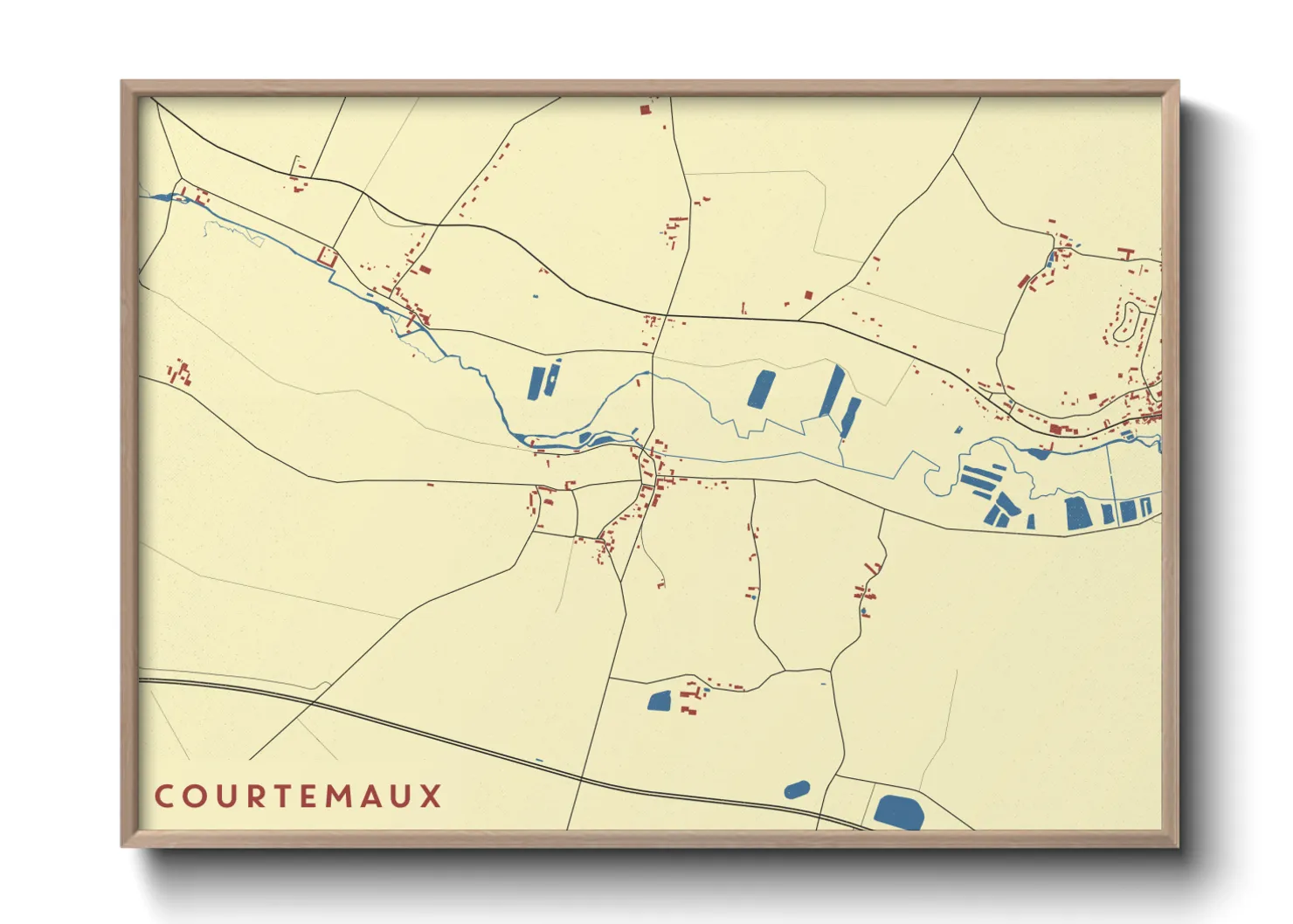 Une affiche de carte sur Courtemaux