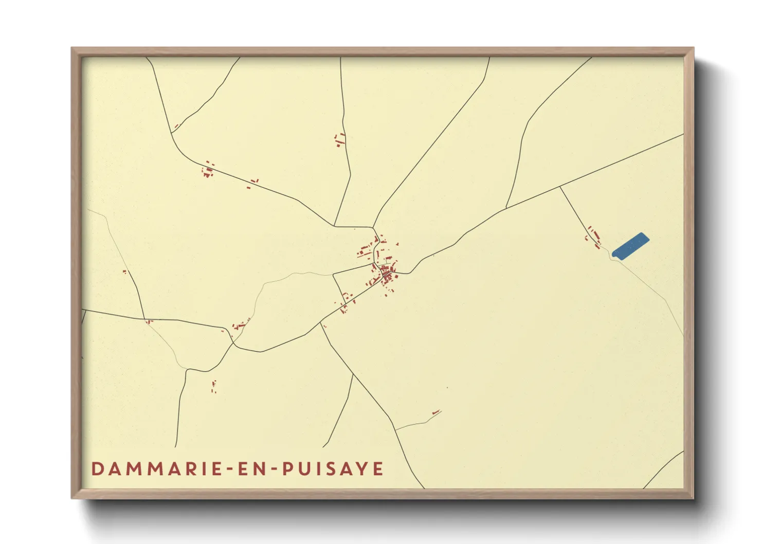 Une affiche de carte sur Dammarie-en-Puisaye