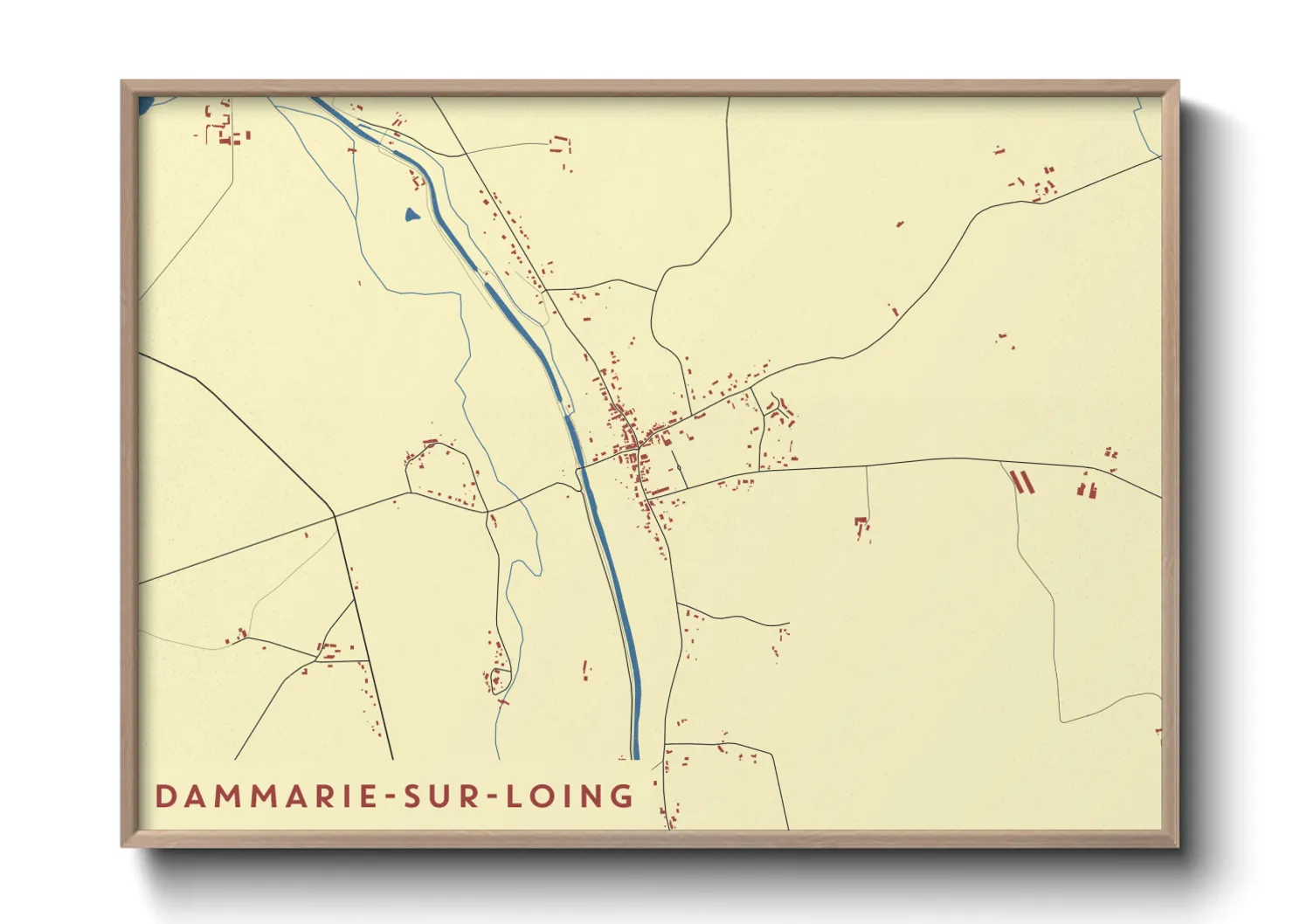 Une affiche de carte sur Dammarie-sur-Loing