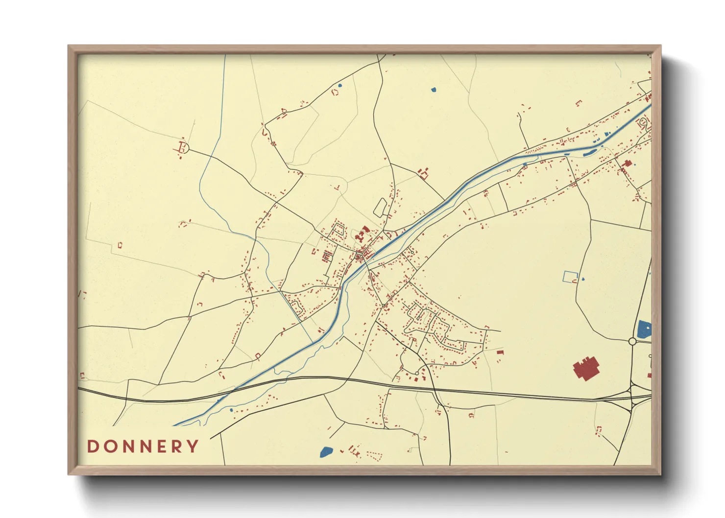 Une affiche de carte sur Donnery