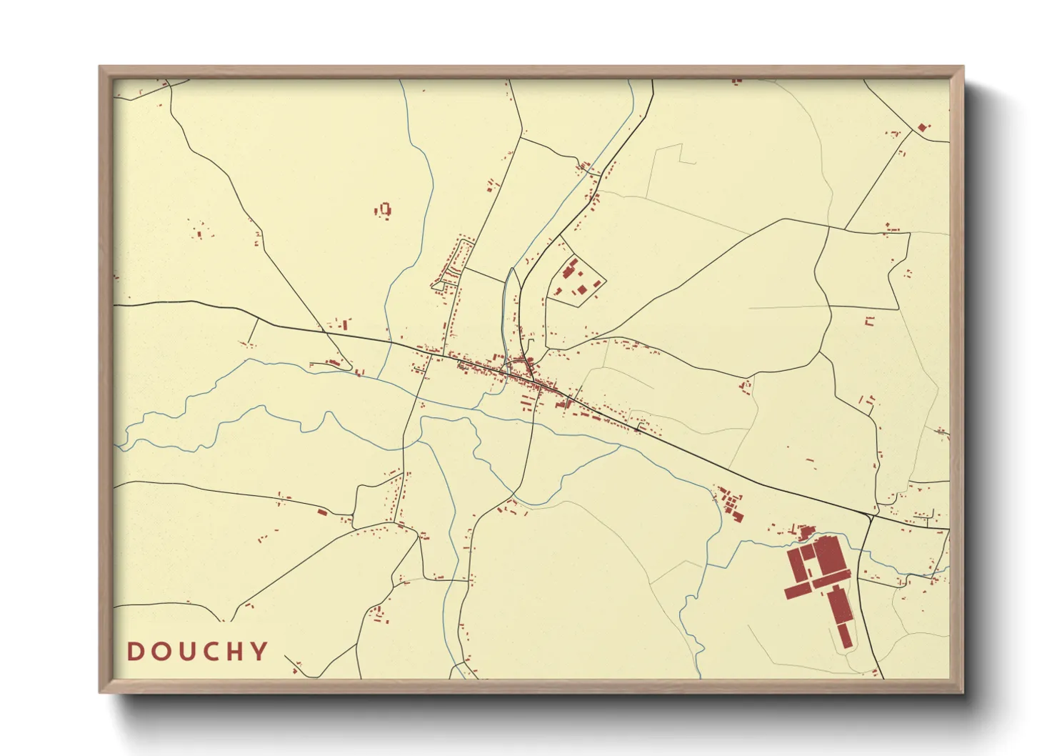 Une affiche de carte sur Douchy