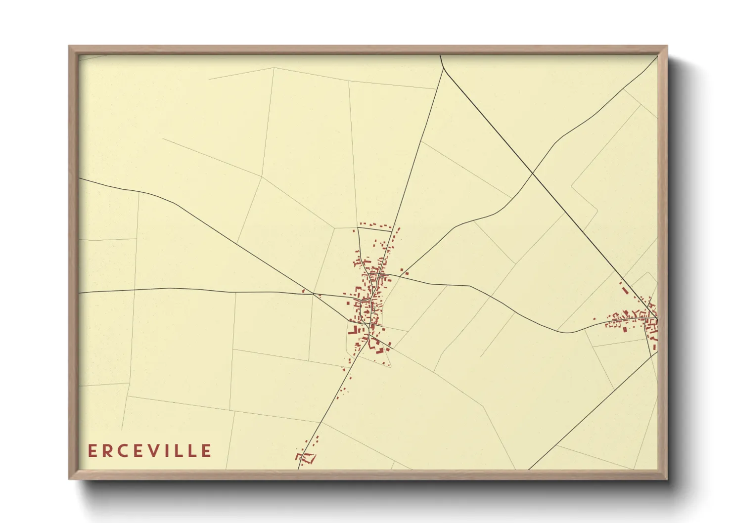 Une affiche de carte sur Erceville