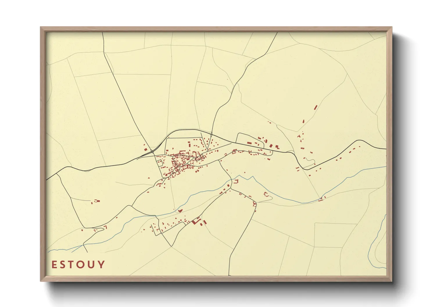 Une affiche de carte sur Estouy