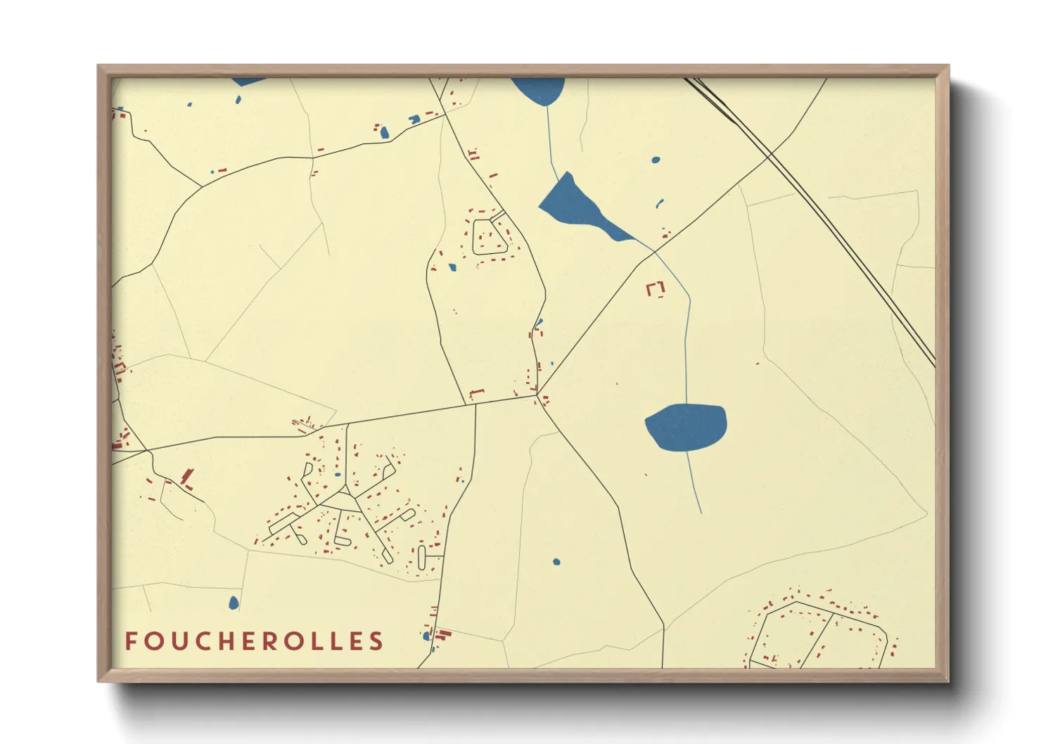 Une affiche de carte sur Foucherolles