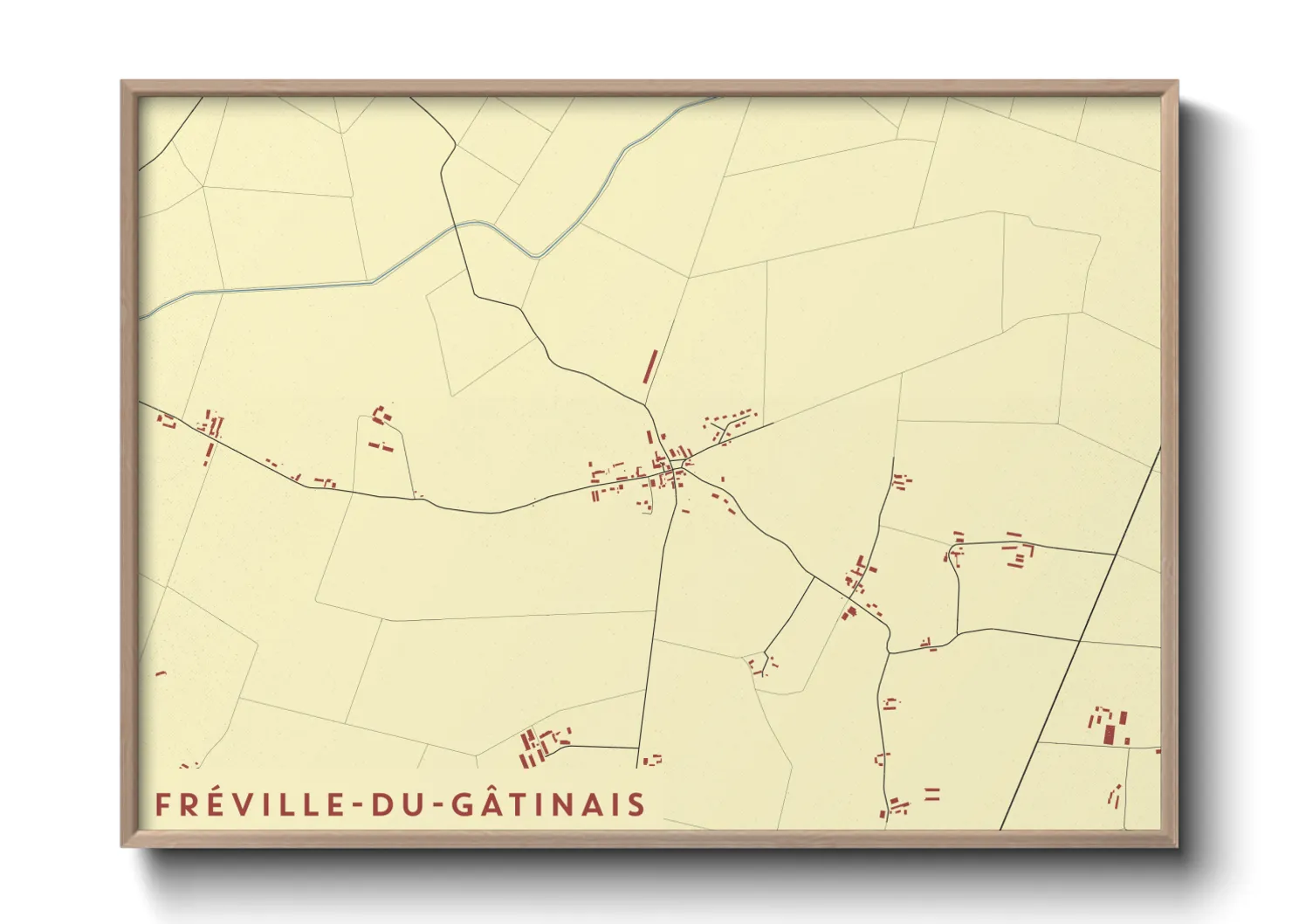 Une affiche de carte sur Fréville-du-Gâtinais