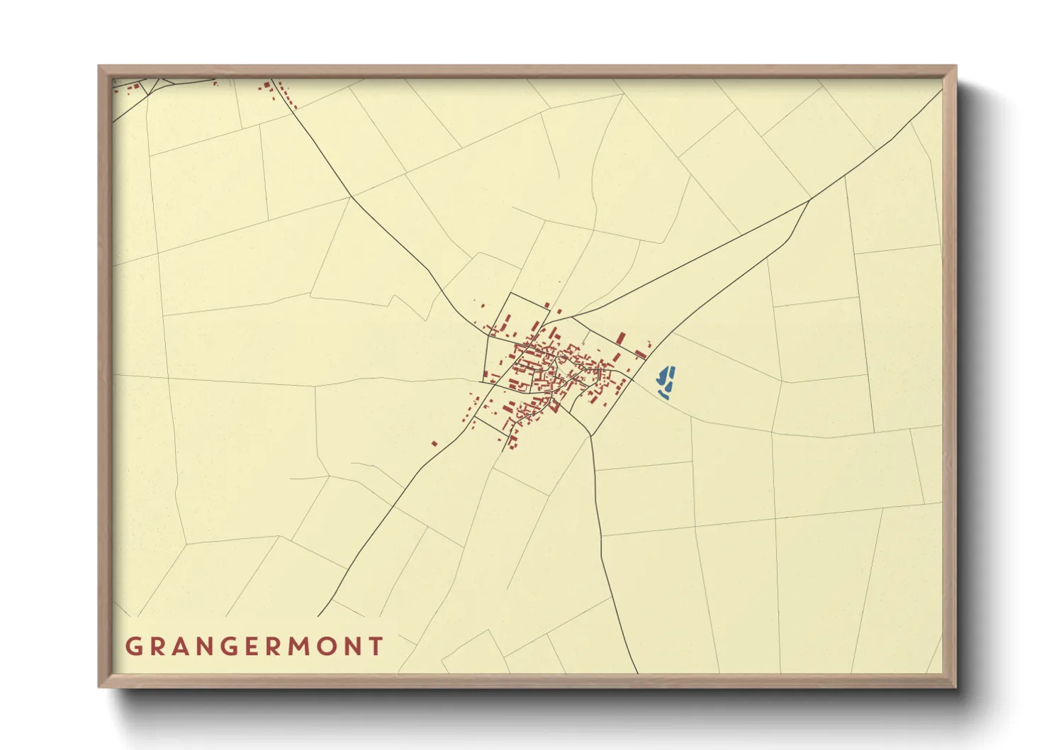 Une affiche de carte sur Grangermont
