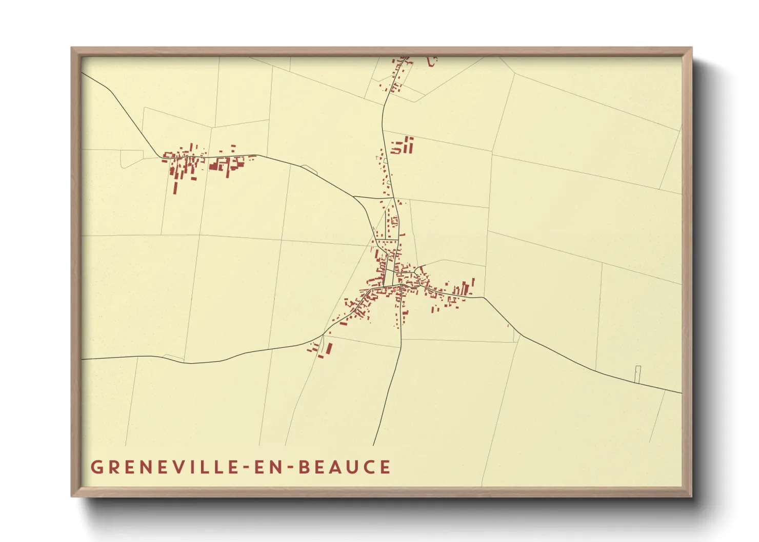 Une affiche de carte sur Greneville-en-Beauce