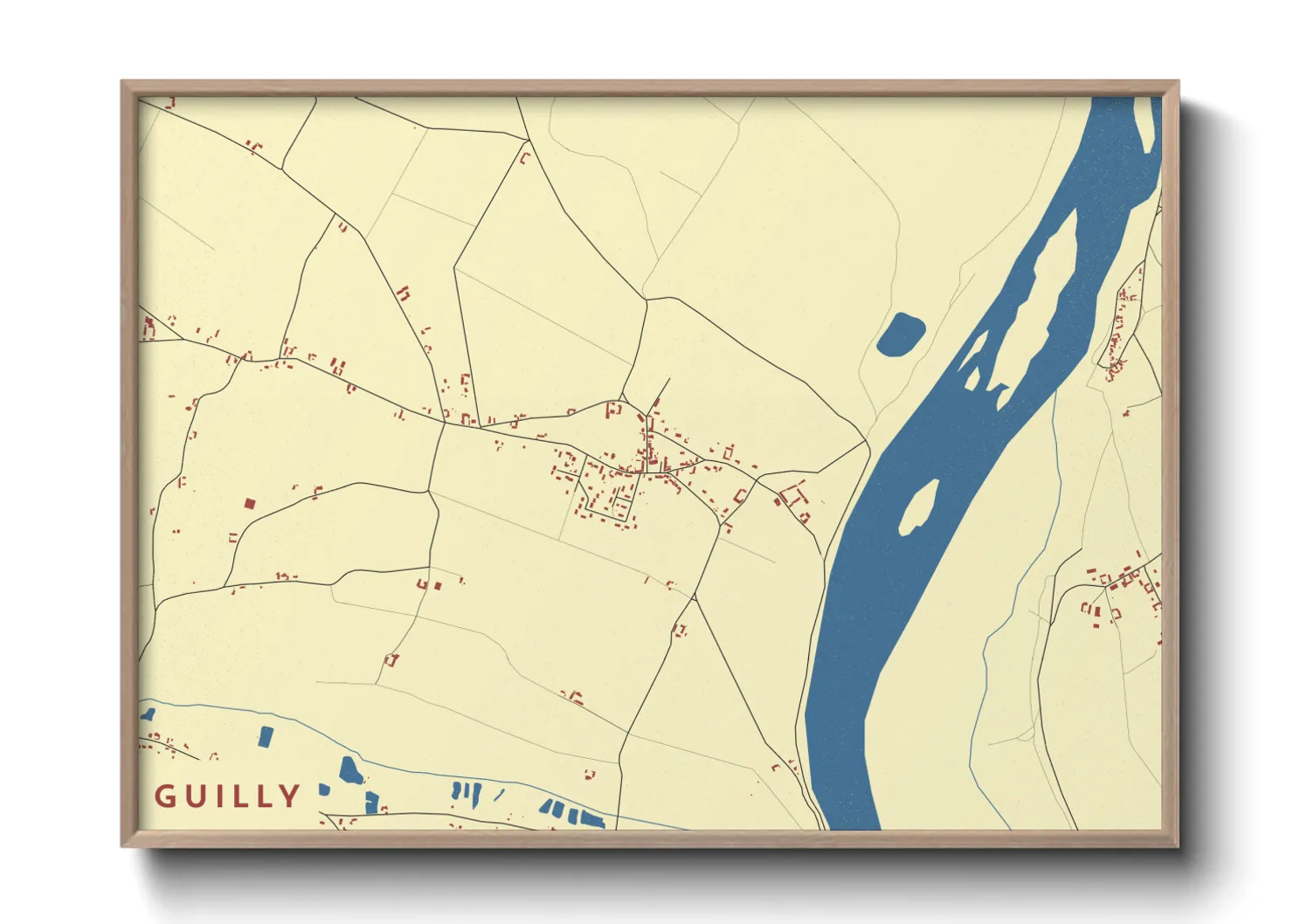 Une affiche de carte sur Guilly