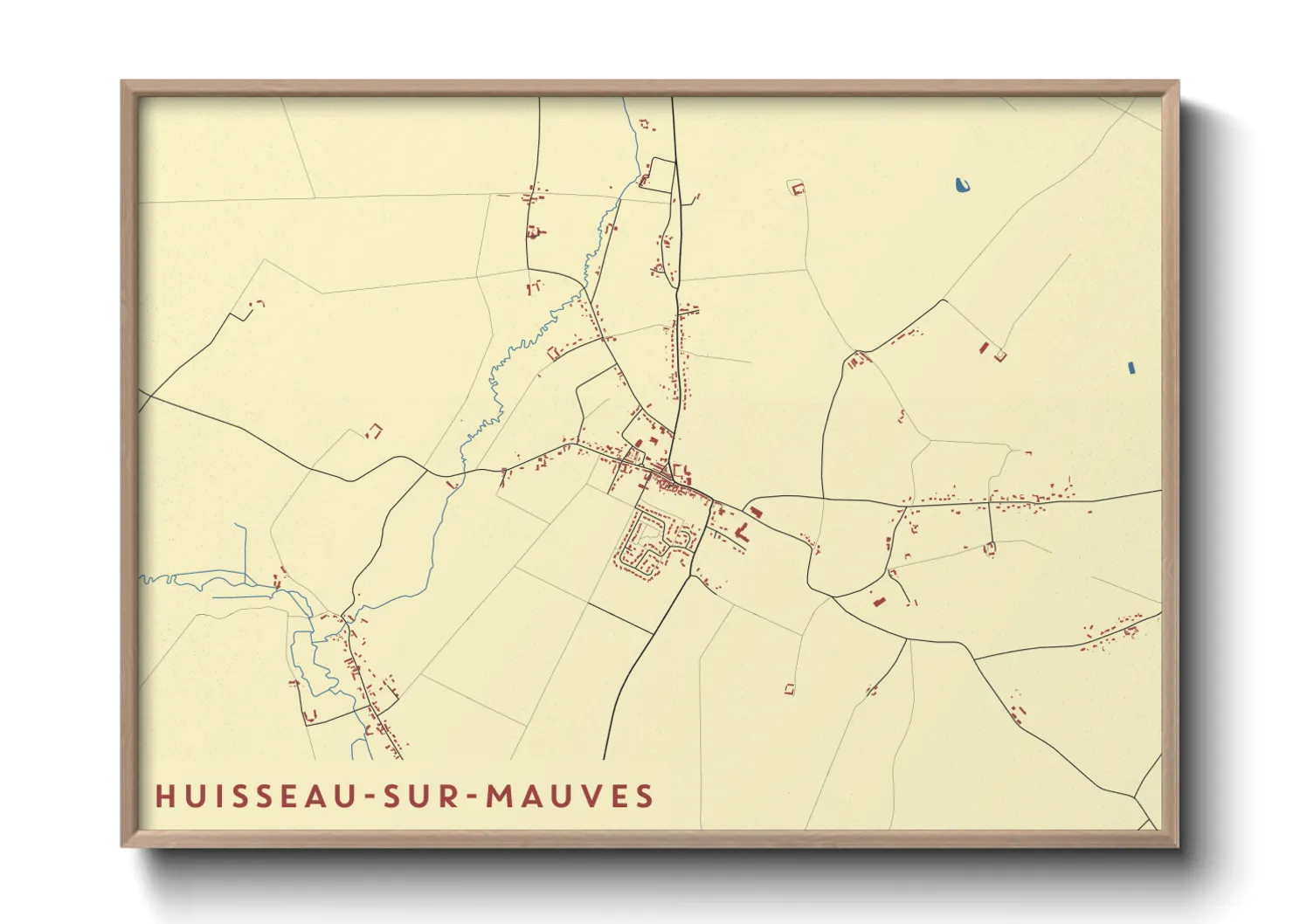 Une affiche de carte sur Huisseau-sur-Mauves