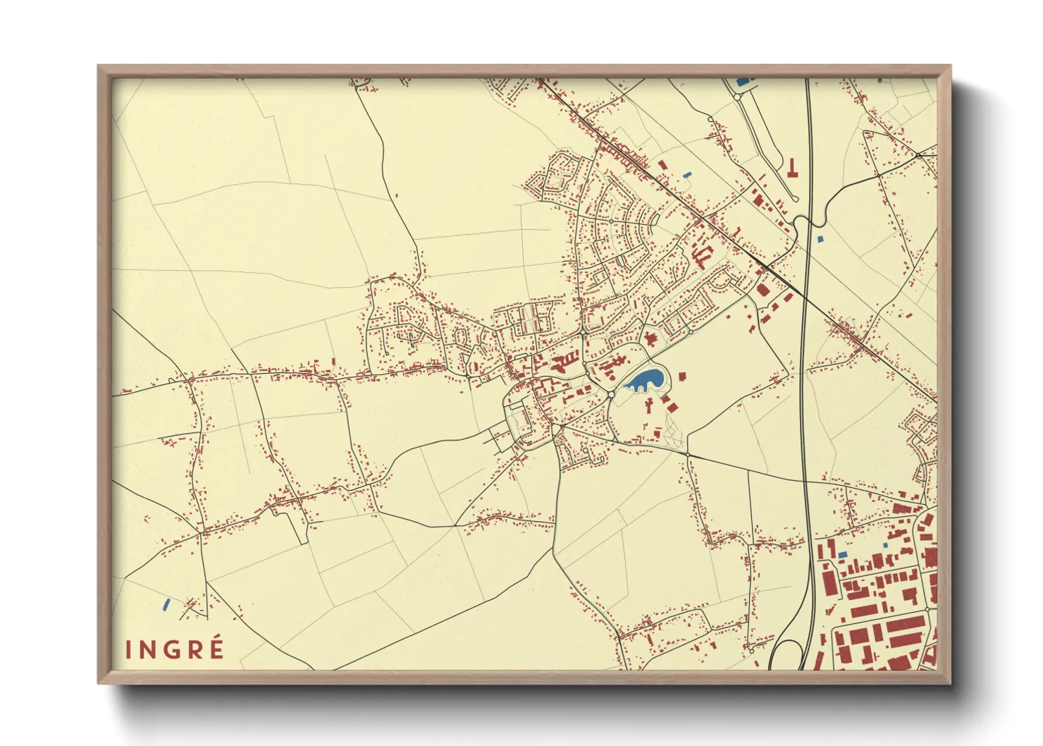 Une affiche de carte sur Ingré