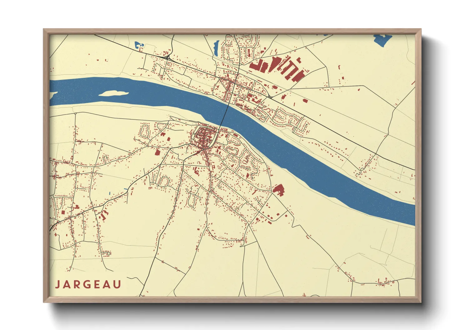 Une affiche de carte sur Jargeau