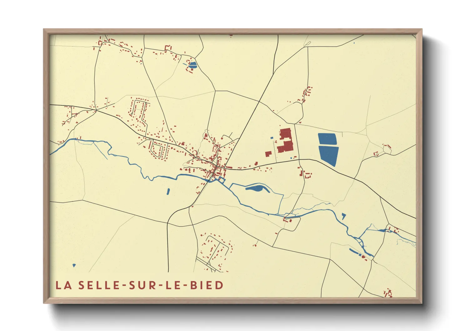 Une affiche de carte sur La Selle-sur-le-Bied