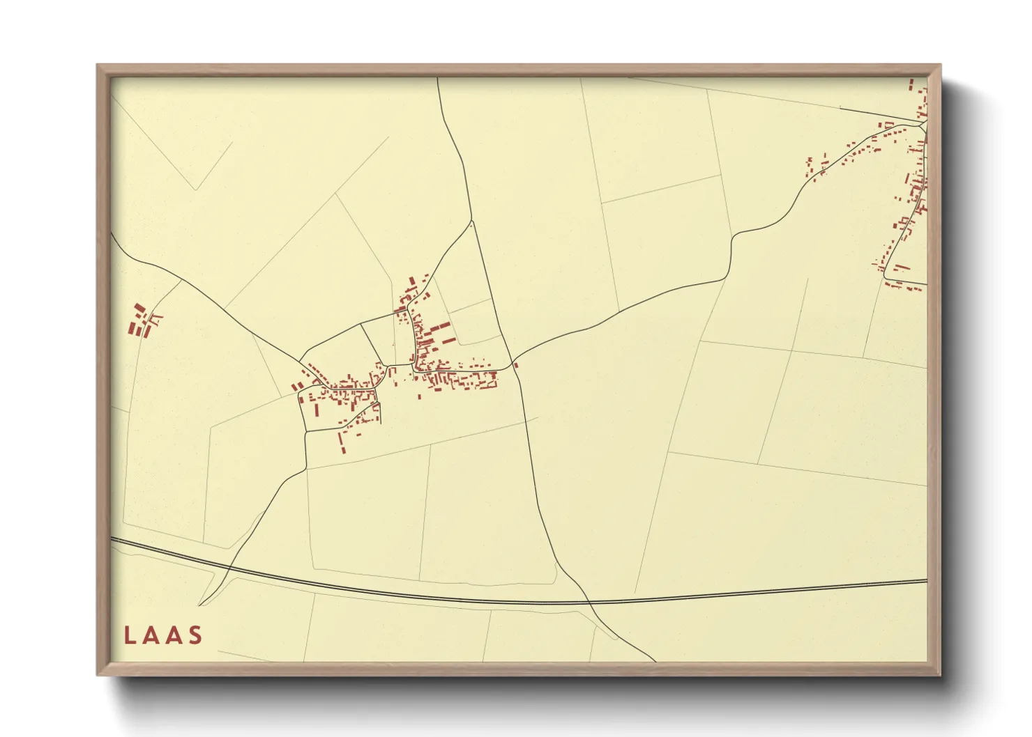 Une affiche de carte sur Laas
