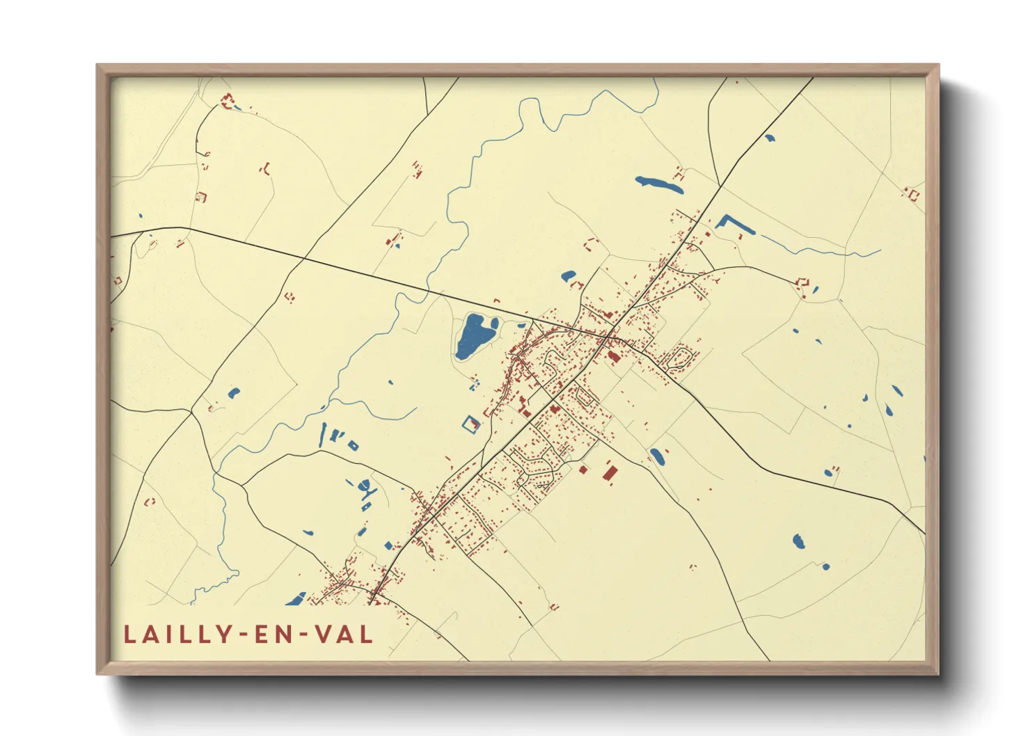 Une affiche de carte sur Lailly-en-Val