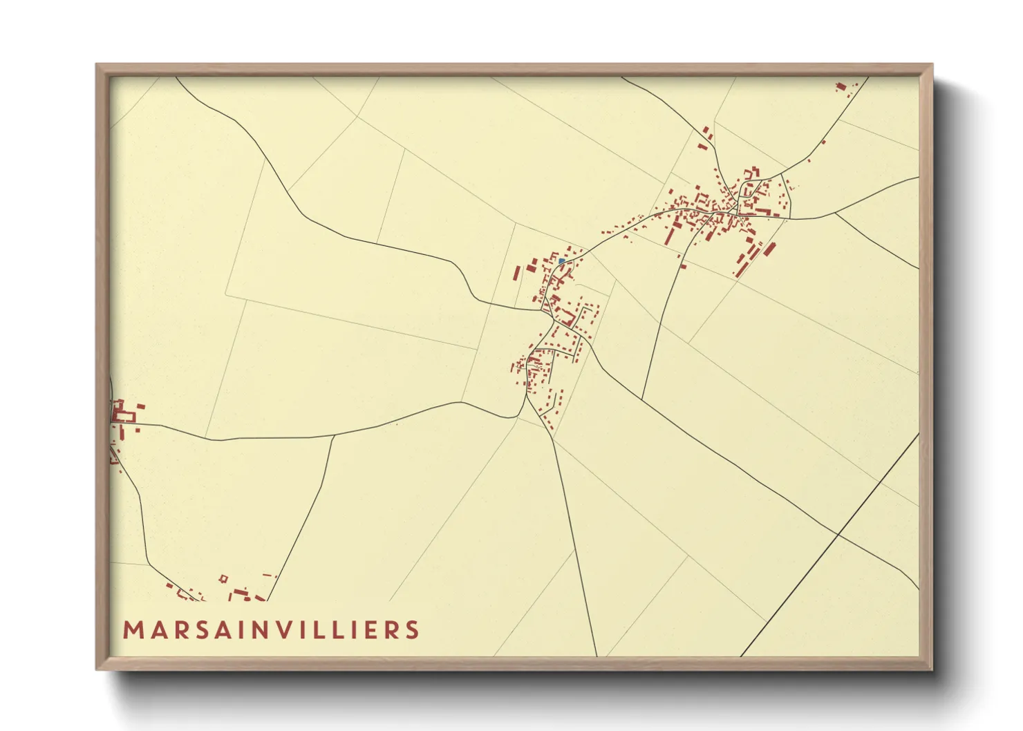 Une affiche de carte sur Marsainvilliers