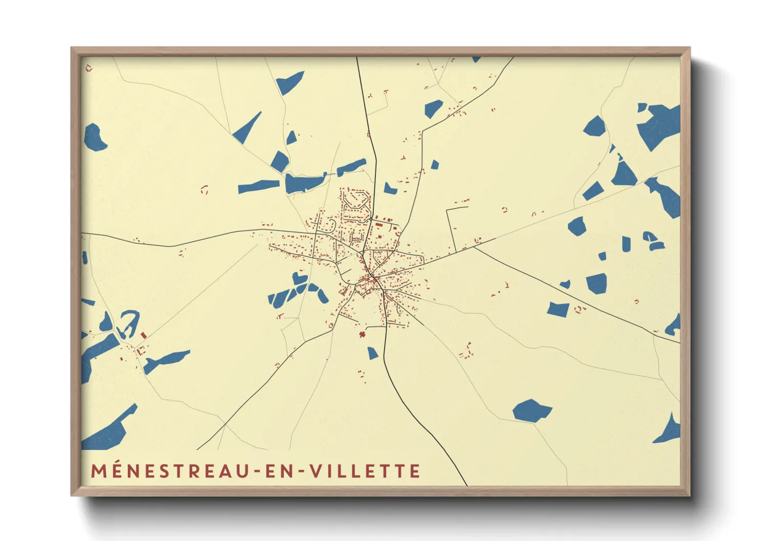 Une affiche de carte sur Ménestreau-en-Villette