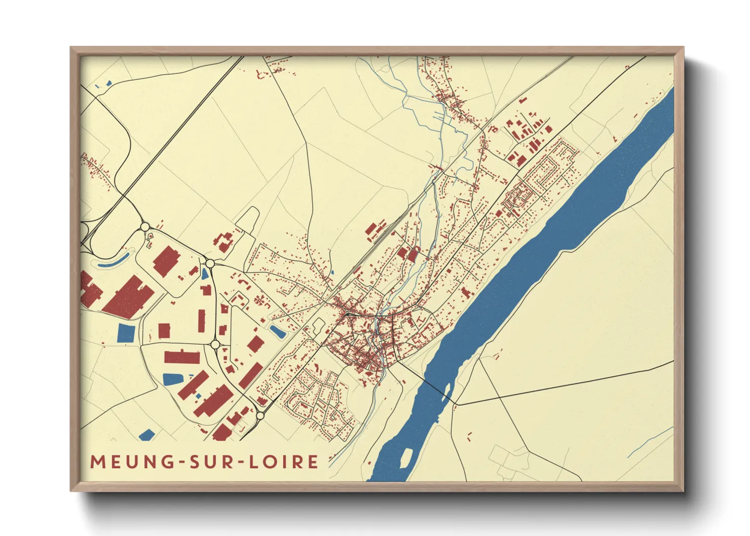 Une affiche de carte sur Meung-sur-Loire