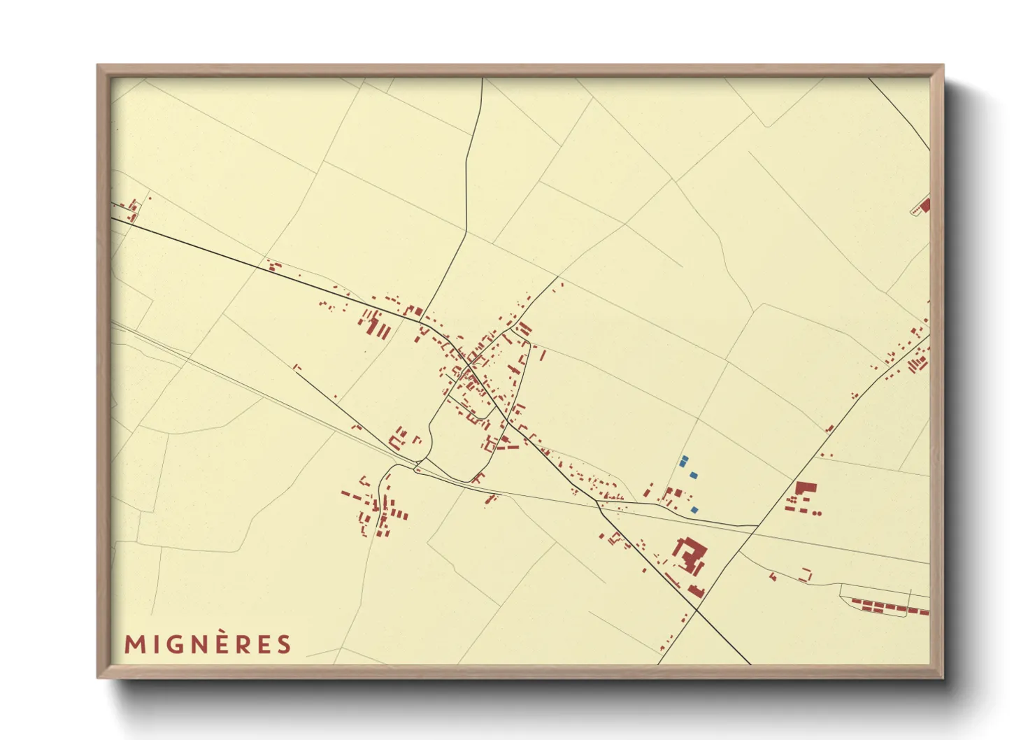 Une affiche de carte sur Mignères