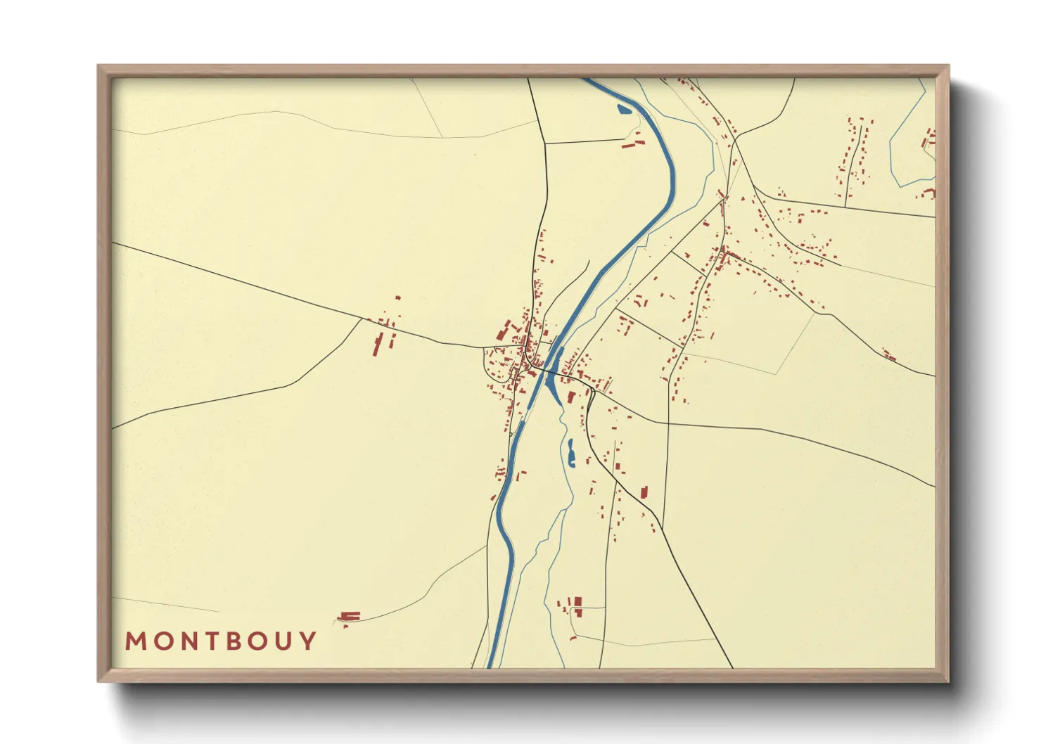 Une affiche de carte sur Montbouy