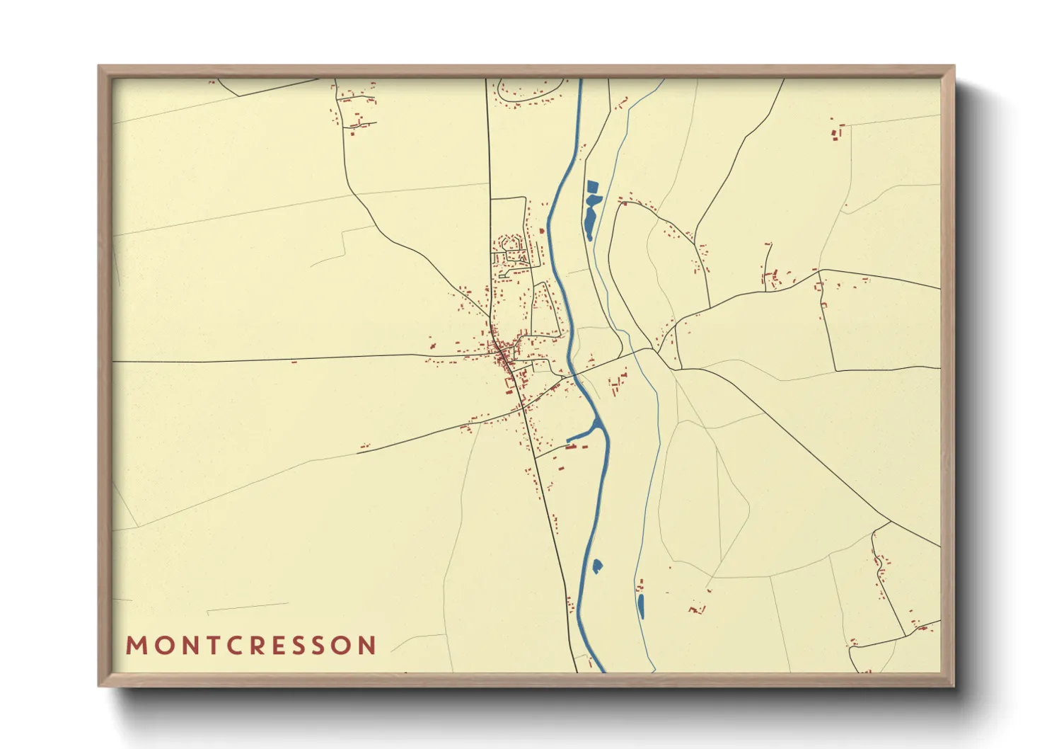 Une affiche de carte sur Montcresson