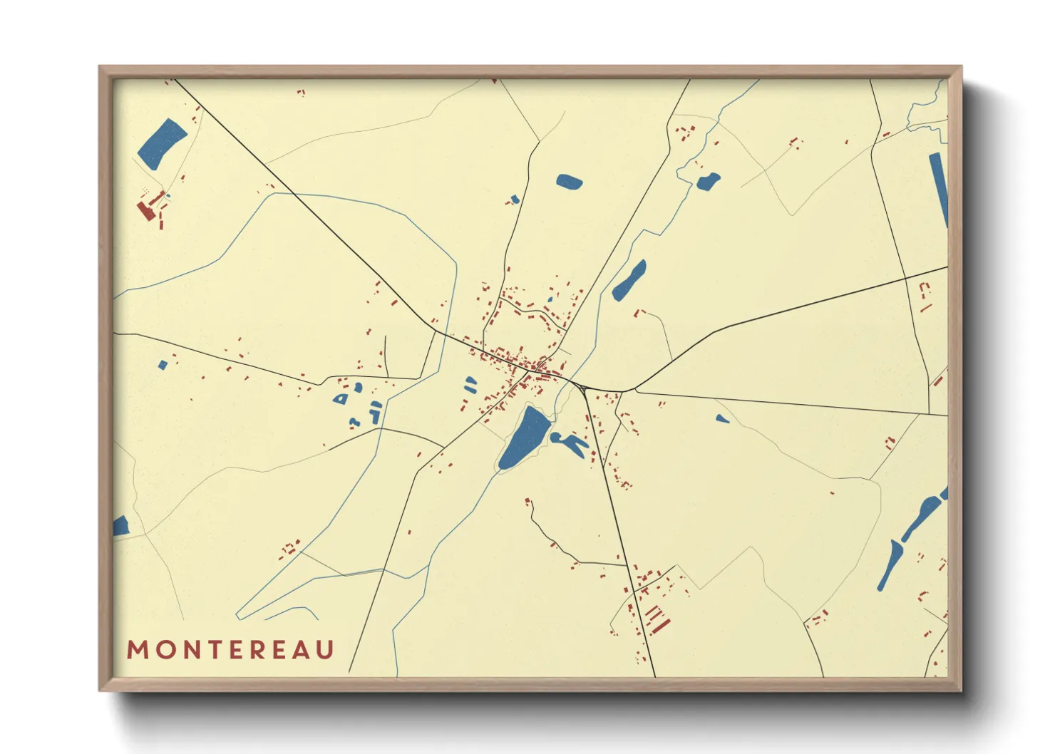 Une affiche de carte sur Montereau