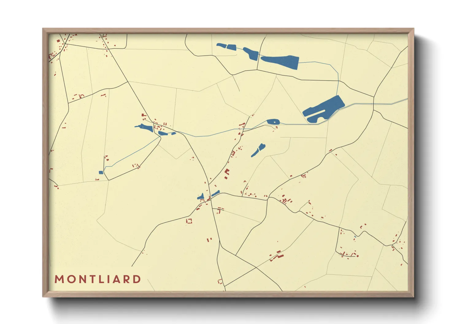 Une affiche de carte sur Montliard