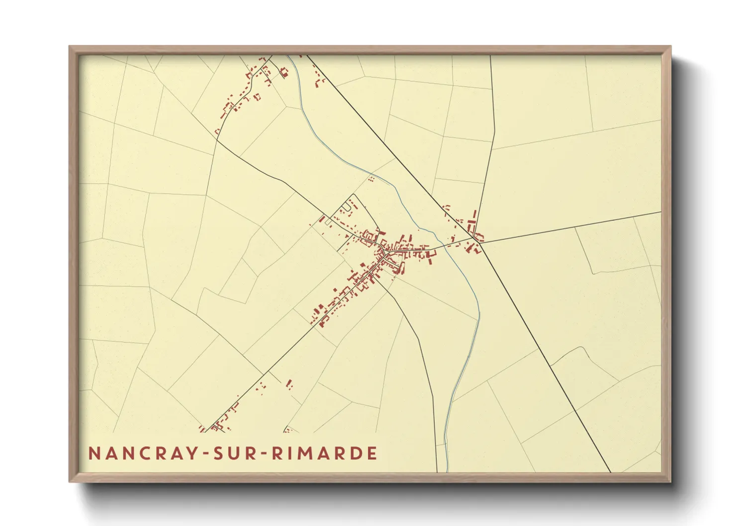 Une affiche de carte sur Nancray-sur-Rimarde