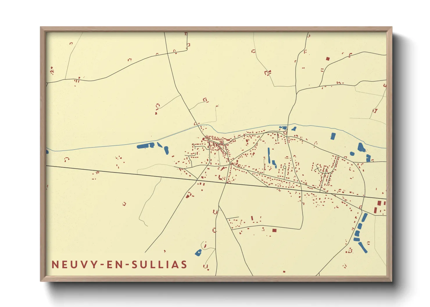 Une affiche de carte sur Neuvy-en-Sullias