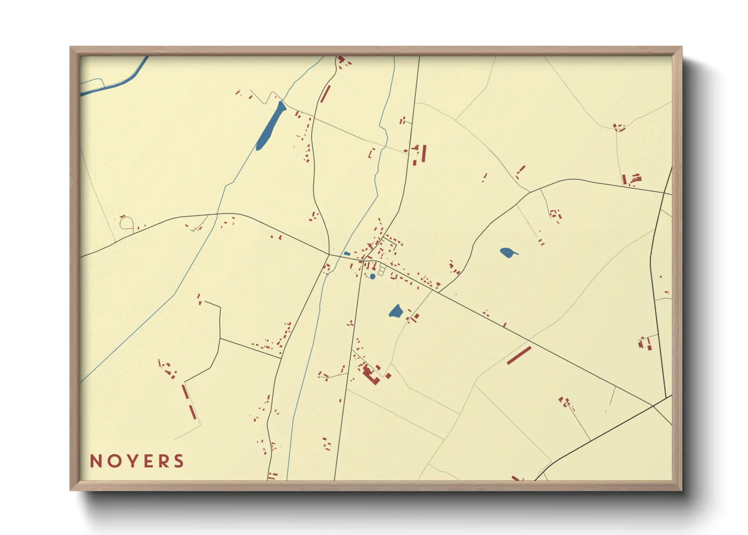 Une affiche de carte sur Noyers