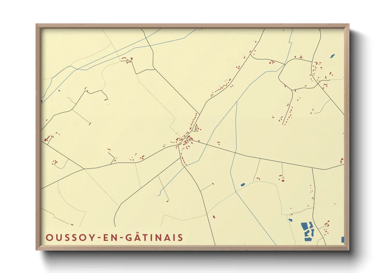 Une affiche de carte sur Oussoy-en-Gâtinais