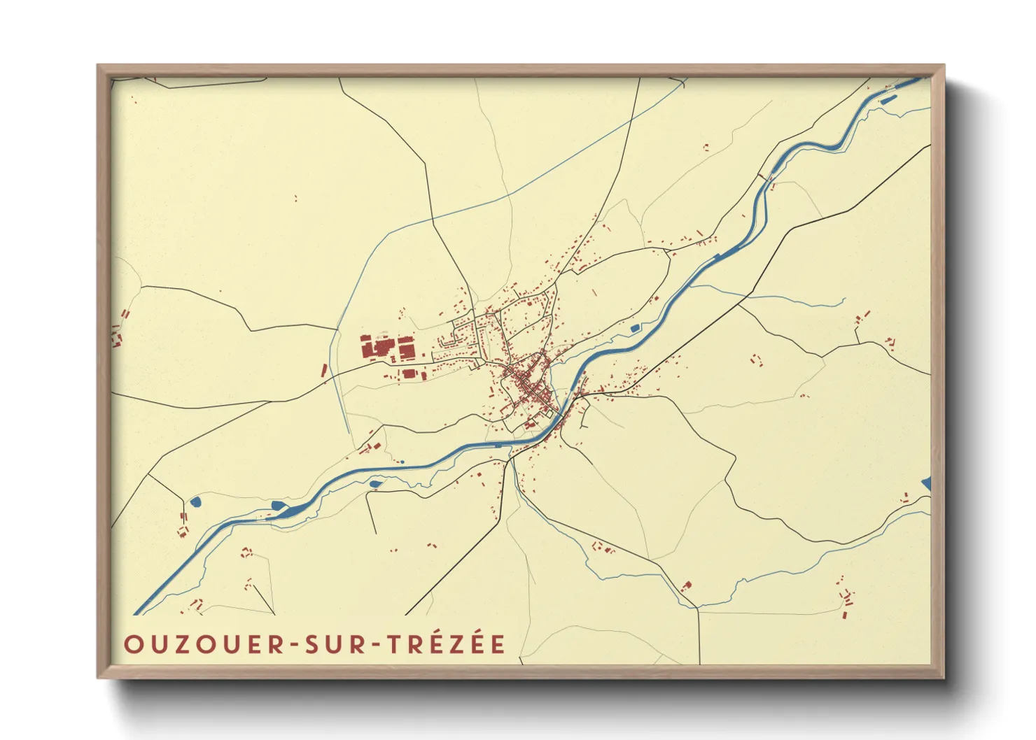 Une affiche de carte sur Ouzouer-sur-Trézée
