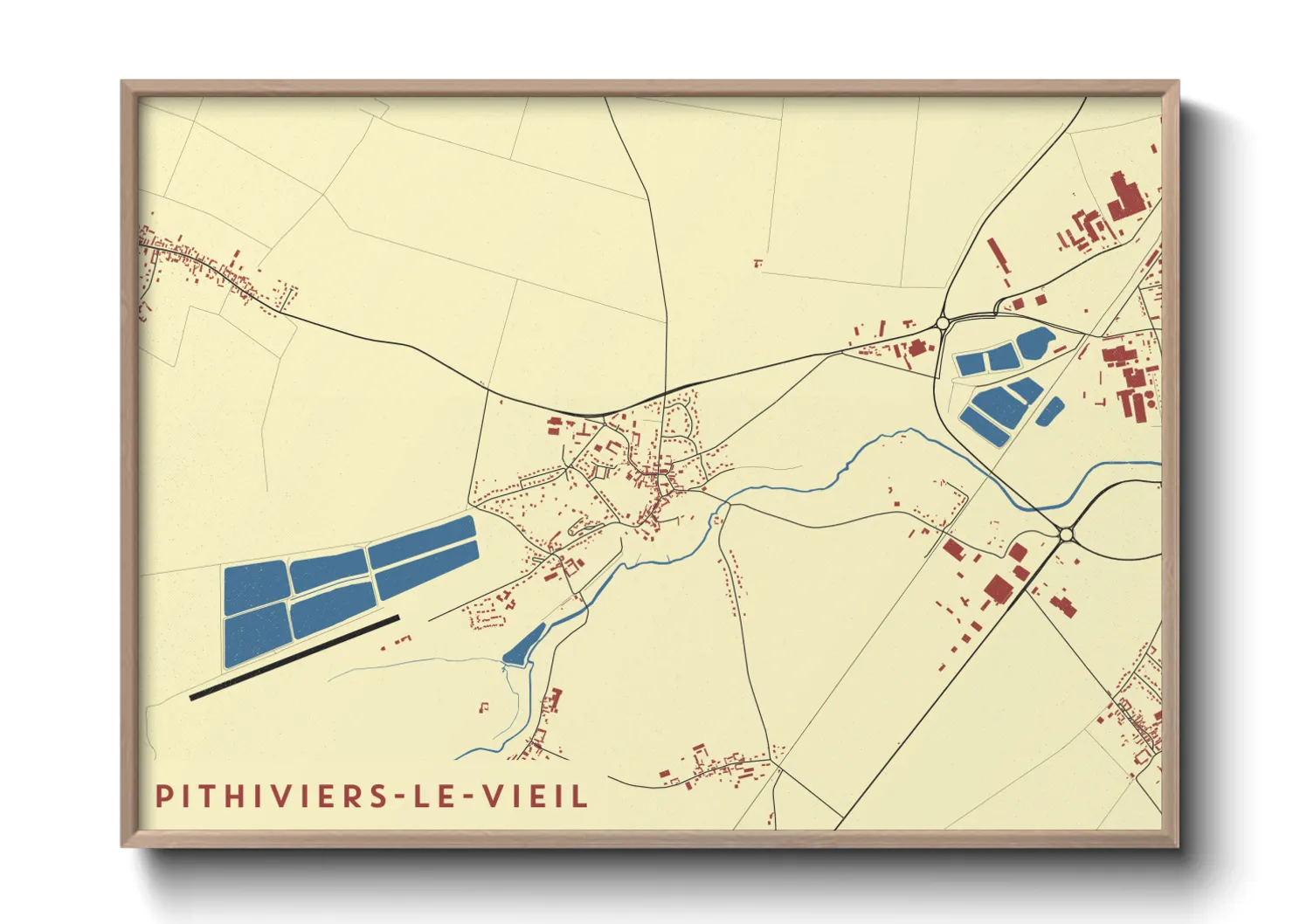 Une affiche de carte sur Pithiviers-le-Vieil