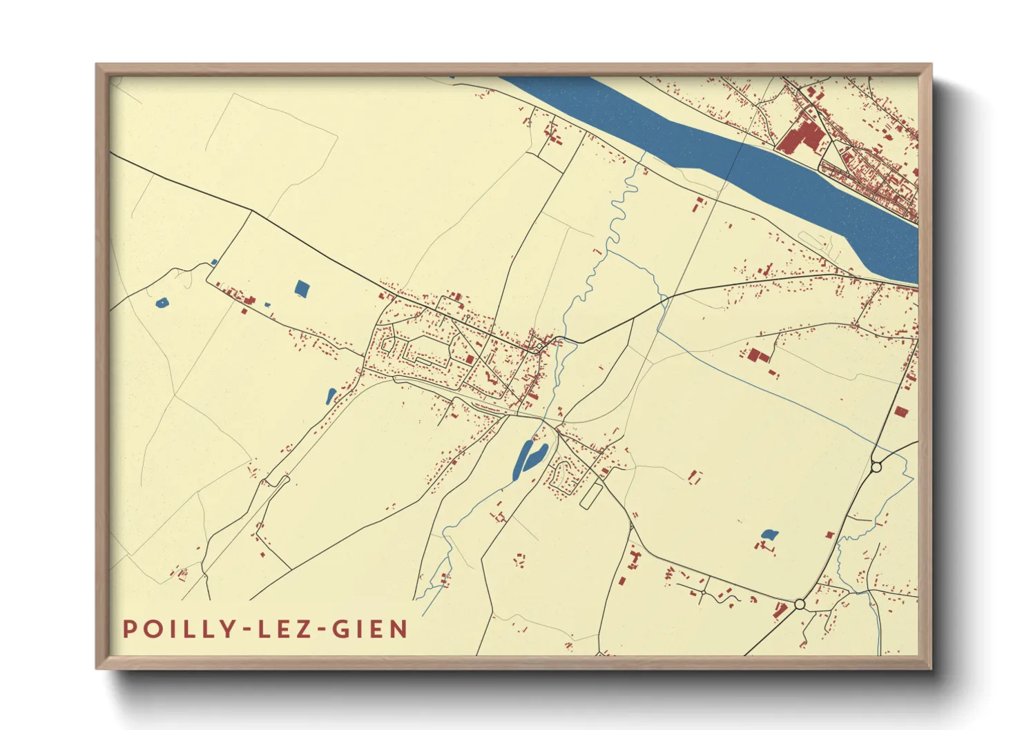 Une affiche de carte sur Poilly-lez-Gien