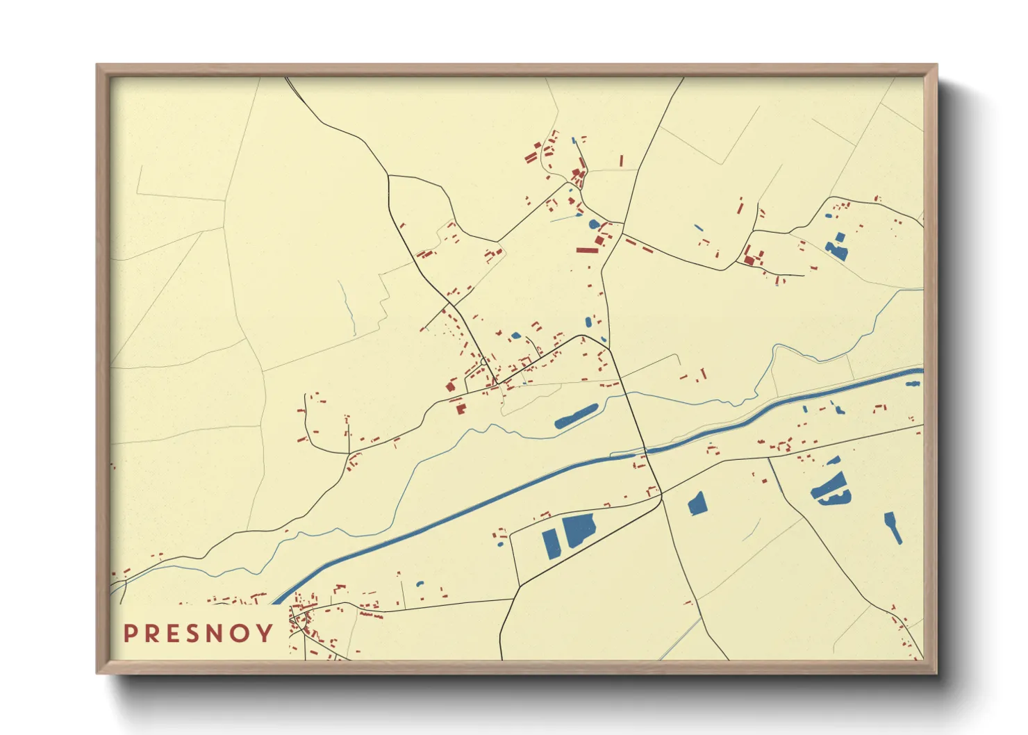 Une affiche de carte sur Presnoy