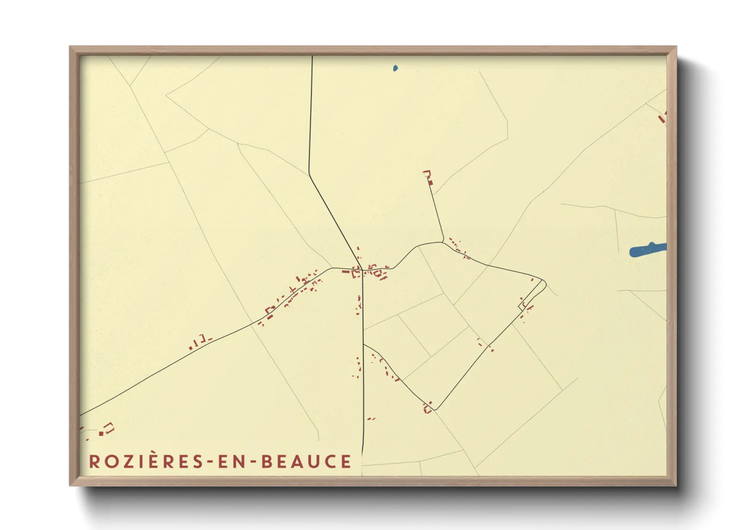 Une affiche de carte sur Rozières-en-Beauce