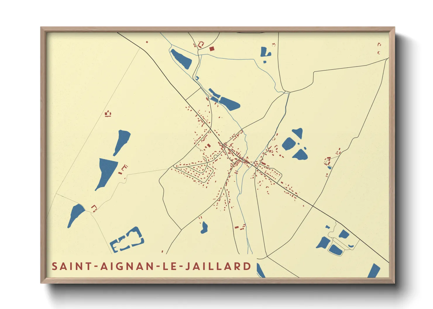 Une affiche de carte sur Saint-Aignan-le-Jaillard