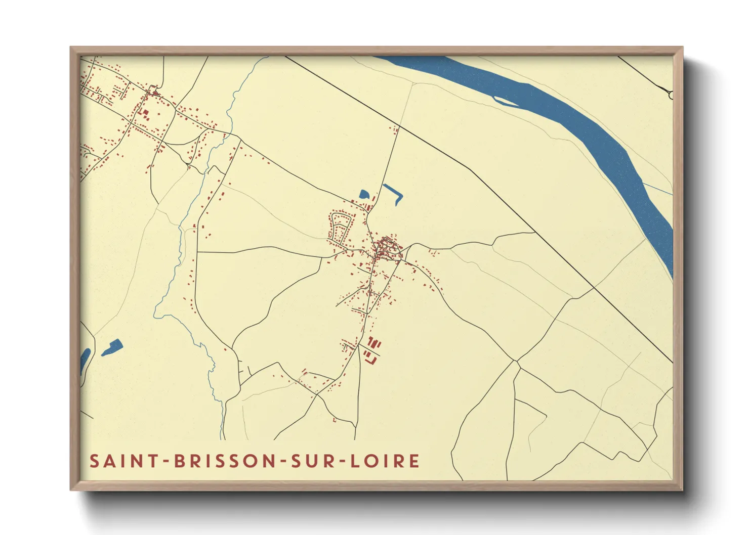 Une affiche de carte sur Saint-Brisson-sur-Loire