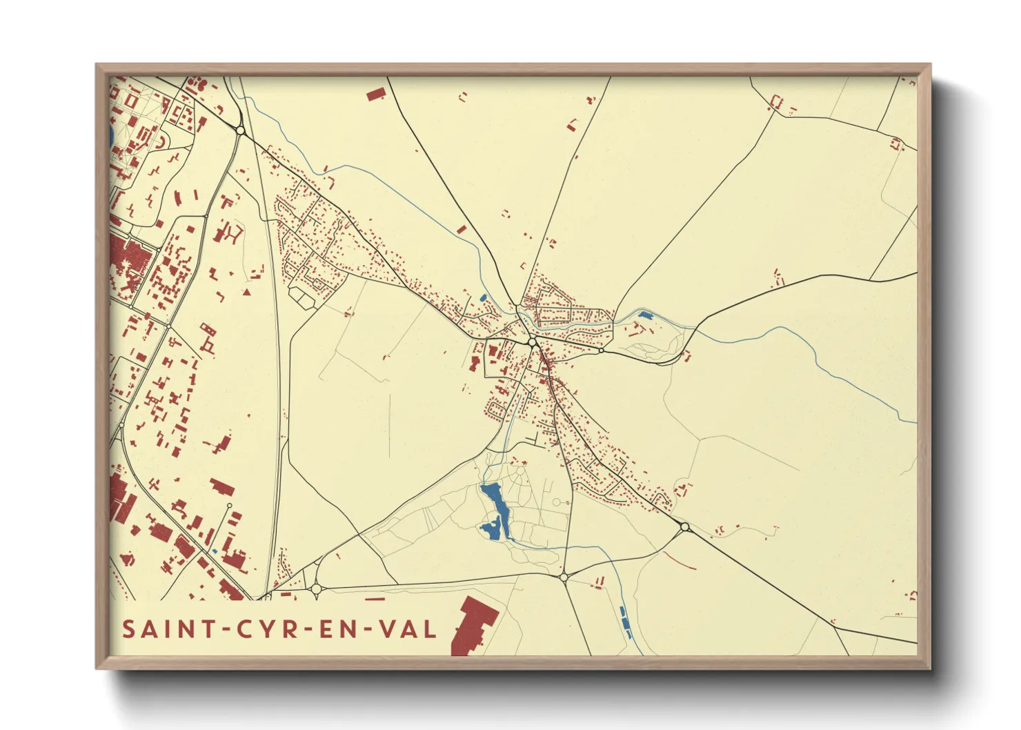 Une affiche de carte sur Saint-Cyr-en-Val
