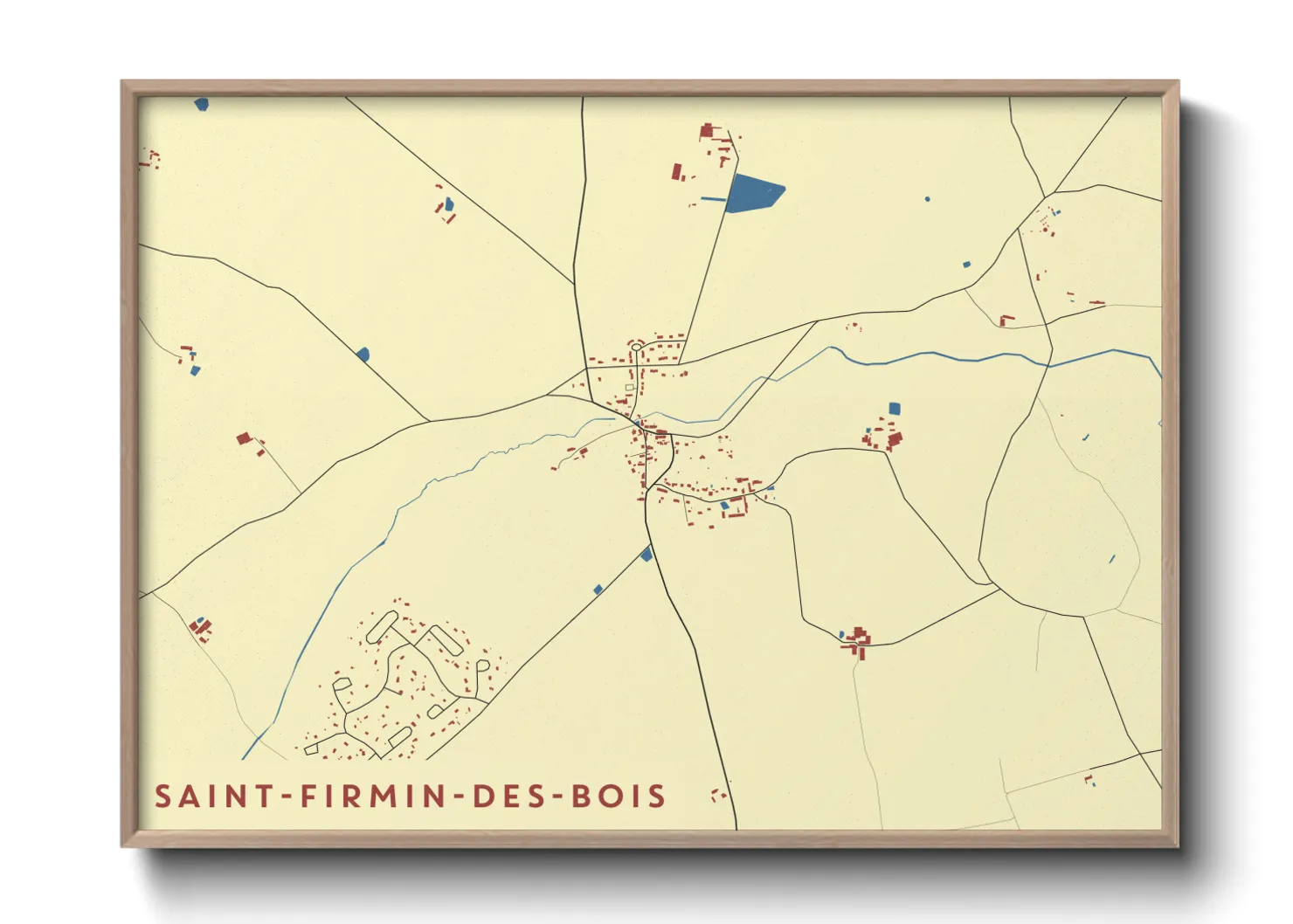 Une affiche de carte sur Saint-Firmin-des-Bois