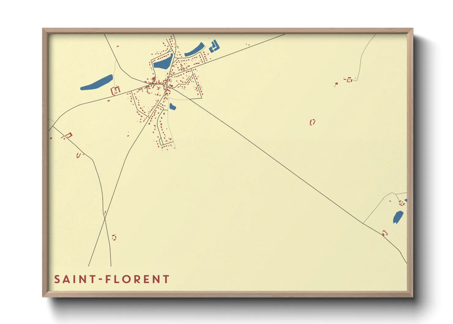Une affiche de carte sur Saint-Florent