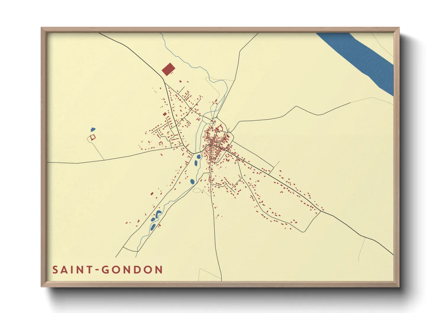 Une affiche de carte sur Saint-Gondon